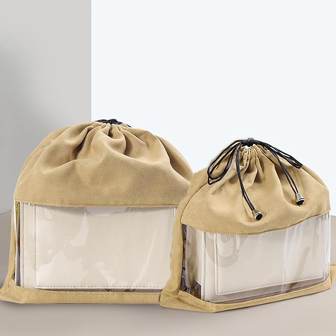 Clear Dust Bags for Handbags, Dustproof Storage Bags with Drawstring Closure, 2-Piece Set – Multi-Purpose Protective Pouches for Handbags, Purses, Shoes, and Boots XL
