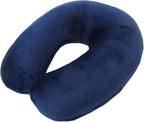 Wolf Essentials Adult Cozy Soft Microfiber Neck Pillow for Travel – Compact, Machine Washable - Perfect for Airplane, Car, or Home Use - Filled and Finished in The USA – Navy