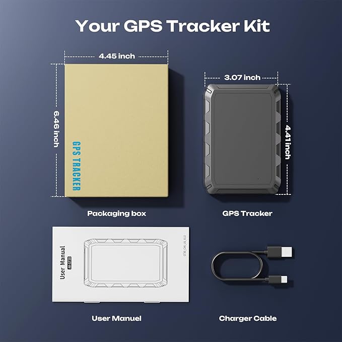 CXK GPS Tracker for Vehicles, 6-Month Battery Life 4G Global Tracker Device for Vehicles with Real Time Alert Strong Magnet, IP65 Waterproof Car Traker 180-Day Location History Subscription Needed