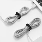 20 Pcs Black Silicone Cable Ties, Reusable Cable Straps Wire Organizer, Cable Management Cord Organizer for Fastening Earphone Phone Charger Home Office Desk Kitchen Appliances Cable Cords Wires