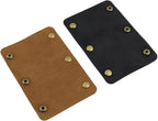 Mcredy 4 Pcs Luggage Handle Wrap Comfortable Leather Bag Strap Wrap Covers with Metal Clasp for Purse Wallet Shopping Travel Bags, Brown+Black
