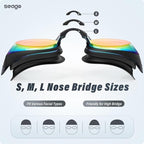 Seago 2 Pack Swimming Goggles Anti-fog Anti-UV Silicone Swim Goggles Adult Women Men