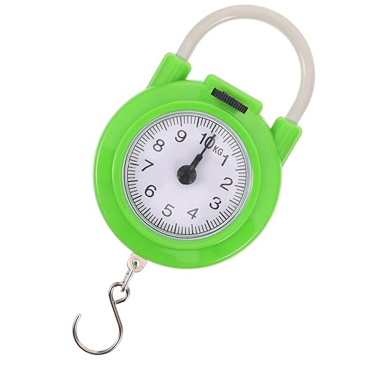 Totority Portable Travel Luggage Scale Manual Spring Suitcase Weight Scale with Hook Small High Precision Fluorescent Green for Travel and Home Use
