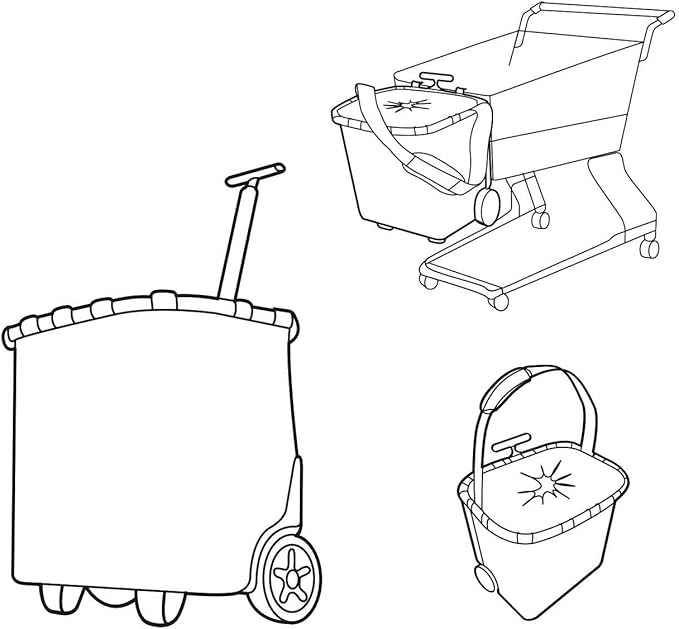 reisenthel carrycruiser Twist Sky Rose - Portable Shopping Trolley with Sturdy Aluminum Frame, Shoulder Strap and Removable mesh Inner Bag -Water-Repellent