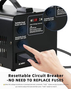 LVYUAN Voltage Converter Transformer 1000 Watt Step Up/Down Convert from 110V-120V to 220V-240Vt and from 220V-240V to 110V-120V with 2 US outlets, 2 Universal outlets, Resettable Circuit Breaker