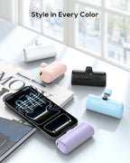 Kuulaa 2 Pack Portable Phone Charger with Built-in USB-C Plug, 4500mAh Mini Portable Charger Power Bank Small Battery Pack for iPhone 15/16/17,Samsung