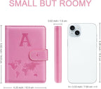 Passport Holder Cover Initail Letter A-Z Travel Wallet 3D Embossed Design RFID Blocking Card Holder Personalized Gift Passport Cover Wallet, Passport Book Holders for Women and Girls, Pink-A