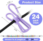 Travel Clothesline: 11.8Ft Portable Clothes Line with 24 Clothes Clips Corde a Linge Voyage Camper Essentials for Travel/Courtyard/Balcony/Hotel Rooms or Bathroom