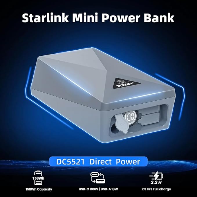 XTAR-Link MP158 Portable Power Bank for Starlink Mini,Run Your Starlink Mini for up to 8 Hours