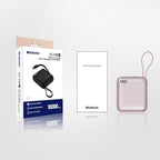 Hichain Small Portable Charger with Built in Cables LED Display, Mini Power Bank 10000mAh 22.5W USB-C Fast Charging Battery Pack, Travel Essential Power Bank for iPhone, iPad, Samsung, Android Pink
