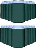 PartyPrints 1000 Pack Hunter Green Blank Can Cooler Sleeves, Customizable Bulk Can Coolers, Extra-Thick Collapsible Drink Insulator Sleeve, Beer Can Coolers for Party Beverages