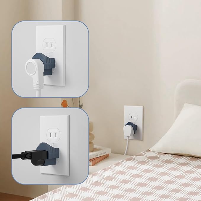3 Prong to 2 Prong Adapter, Polarized Grounding Converter, 3-Prong Plug Adapter, ETL, Grey, 4 Pack