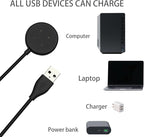 Compatible with Google Pixel Watch 3/Pixel Watch2 Chargers, 2 USB-A Type-C Ports,3.3 feet/100 Smart Watch Charging Cable Adapter, Accessories for Fitbit Ace LTE/Versa 3/Versa4 (2, Black White)