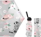 Cowboy Boots Pattern Umbrellas for Rain Windproof Small Folding Compact Mini Travel Umbrella for Purse Lightweight Portable Pocket for Women