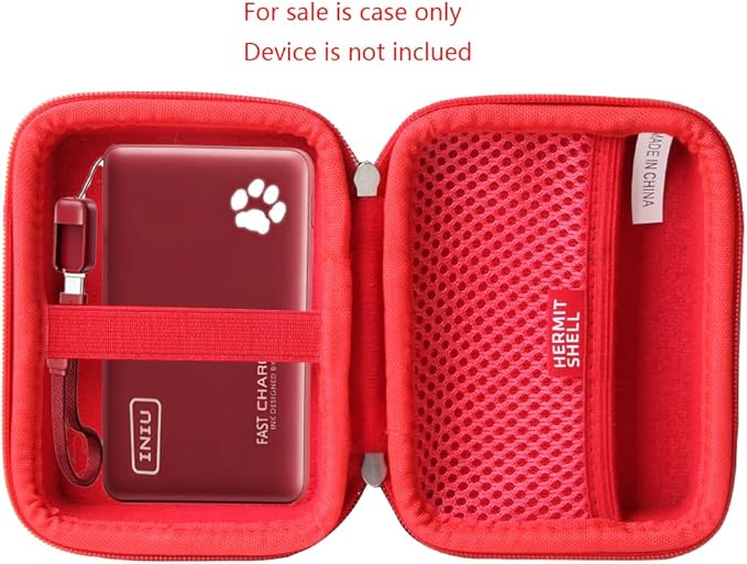 Hermitshell Hard Travel Case for INIU Portable Charger Smaller & Lighter 45W Fast Charging 10000mAh PD Power Bank Battery Pack (Only Case) (Red)
