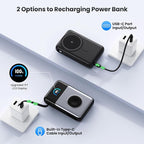 Magnetic Portable Charger 10800mAh with Built-in Cables, 15W Wireless Power Bank for Magsafe,30W PD Fast Charging USB-C Travel Essential Battery Pack for iPhone 17/16/15/14/13/12 Series