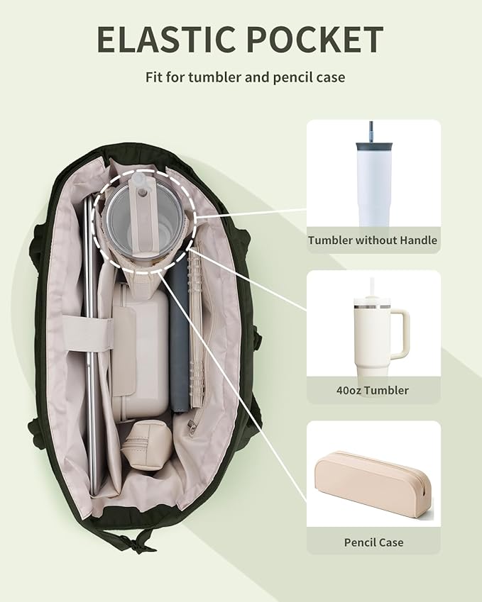 Wandering Nature Puffer Tote Bag with Cup Holder & Laptop Compartment & Trolley Sleeve for Travel, Work, Nurse, Women