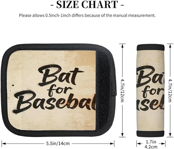 2 Pack Luggage Handle Wrap with Travel Tags - Non-Slip Protective Cover Soft Handle Grips Covers for Suitcase(Vintage Bat for Baseball)