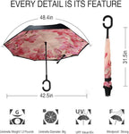 MRTLLOA 40/49/56 Inch Oversize Windproof Inverted Reverse Upside Down Umbrella, Golf Size Rain Umbrella, Double Layer, C-Shaped Handle for Men, Women and Kids