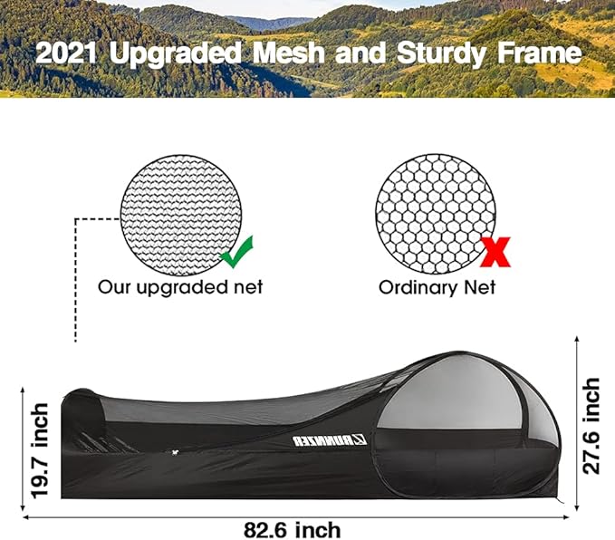 L RUNNZER Single Person Pop Up Tent, 1 Person Mosquito Net Tent