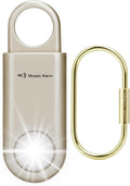 135dB Rechargeable Personal Safety Alarm Strobe Light Flashlight Keychain Siren for Women, Girls, College, School Students Emergency SOS Alerts Loud Sound Hiking Alarm Torchlight Bear Deterrent. Gold