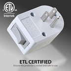 Fosmon Grounded Outlet with ON/Off Switch (2 Pack), 3 Prong Electrical Plug Outlet Extender Switch, 245J Single Port Power Adapter Surge Protector, 15A Circuit Breaker, White, ETL Listed