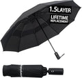 Umbrella Reverse Folding Umbrella Windproof Travel Umbrellas for Rain - Easy Auto Open Close, Durable & Compact Umbrella, Strong Fiberglass Frame, Waterproof Canopy - Backpack, Purse, Portable Umbrella for Travel