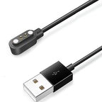 Compatible with Letsfit EW1 Charger, Magnetic USB Charging Cable Replacement Charger Cable Compatible with Letsfit EW1 / ID207 Smartwatch /TOZO S2 / AOKESI 1.69'' Smart Watch (2 pack-Black+Black)