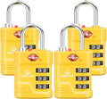 SURE LOCK TSA Approved Luggage Lock – 3-Digit Resettable Combination Padlock with Open Alert Red Dot, Large Easy-Read Dials for Suitcases, Backpacks, Gym & School Lockers(Yellow 4 pk)
