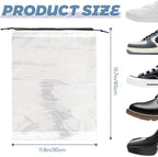 50 Pcs Shoe Bags for Travel,Large Transparent Travel Shoe Bags for Packing,Clear Plastic Drawstring Bags Shoe Dust Bags,Portable Shoes Organizers Pouch with Rope for Men and Women