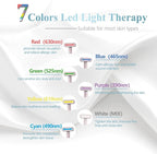 Red-Light-Therapy，Led Facial Light Therapy 7 Colors Eye Beauty Wand Face Massager Red for Skincare & Blue Rejuvenation Tool