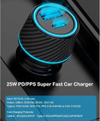 25W Super Fast Charger Type C Wall/Car Charger Combo Kit for Samsung Galaxy S26 S25 S24 S23 S22 S21 Ultra Plus A53 A52 A14 A25 A42 A32 Xcover 7 6 iPhone 17 16 15 Pro Max Pixel 10 9 8 Moto USB C Cable