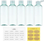 LISAPACK 3.4 oz Travel Bottles for Toiletries, Plastic Travel Size Containers for Shampoo Conditioner TSA Approved, Empty Small Squeeze for Lotion, Leak Proof Mini Liquid Tube Refillable Light Green