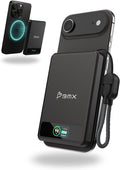 5K Magnetic Power Bank, Black, Qi2 Certified 15W Wireless Charger, LCD Display, Ultra-Slim Solid-State Battery Pack for iPhone 17/16, Lightweight Travel, Everyday Use USB-C Portable Charger