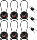 Forge TSA Approved Luggage Locks Ultra-Secure Dimple Key Cable Locks for Travel with Zinc Alloy Body- 6 Black Locks