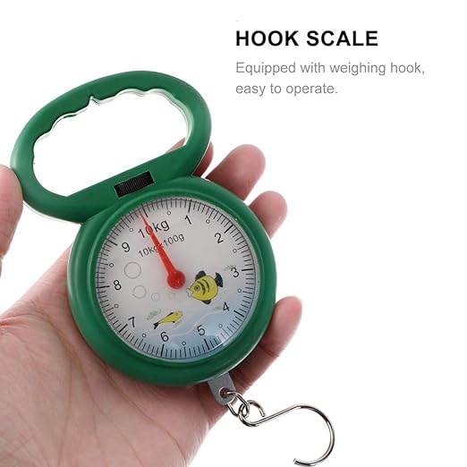 ULTECHNOVO 4pcs Portable Handheld Hook Luggage Scales Plastic Spring Hanging Weighing Scales for Travel and Home Use Random Color