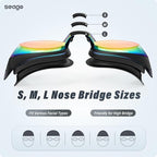 Seago 2 Pack Swimming Goggles Anti-fog Anti-UV Silicone Swim Goggles Adult Women Men