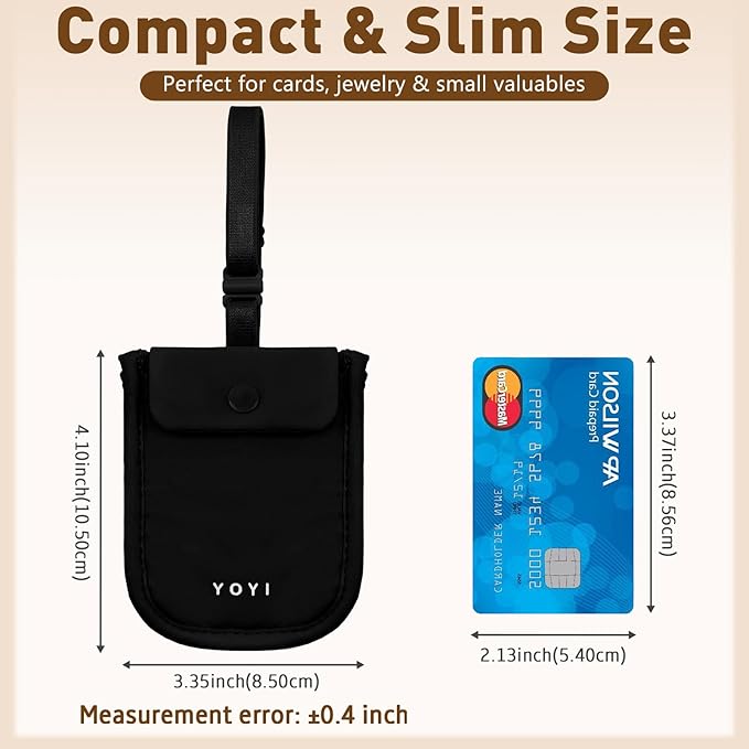 YOYI YOYI RFID Undercover Bra Wallet,Travel Pouch,Secret Pocket - Credit Cards & Money & Valuables with Adjustable,Elastic Strap Suitable for All Bra Sizes