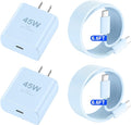 Phone 17 16 Pro Max Charger Fast Charging, 45W USB C Phone 17 16 Super Fast Charger Block with 6.6ft Long Type C Charging Cable Cord for i.Phone 17 Pro Max/17 Pro/17 Air/17/16/16Pro/16 ProMax-Blue