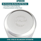 APOXCON Coffee Percolator Stainless Steel Coffee Maker with Fireproof Solid Wood Handle & Tough Glass Clear Brew Progress Knob Camping Coffee Pot Using on any Stovetop NO Aluminum NO Plastic (6 Cup)