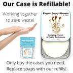 BORSALI Paper Soap Sheets for Traveling - Portable Paper Hand Soap for Hiking, Camping, Public Restrooms | Dissolvable Travel & Backpacking Gear (50 Sheets - Refill)