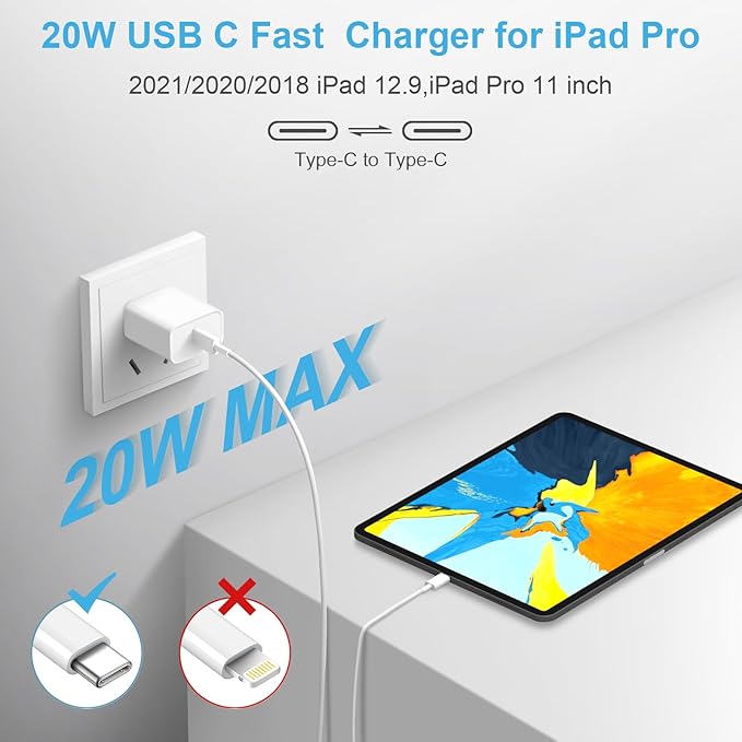 iPhone 17 16 15 Charger Fast Charging, [ETL Safety Certified] 2 Pack 10FT USB C Charger Cable with 20W Type C Fast Charging Block for iPhone 17/17 Pro/17 Pro Max/16/16 Pro/16 Pro max/16 Plus/15（White）