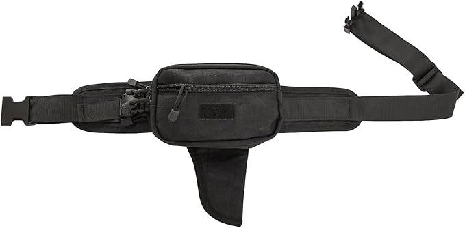 Concealed Carry Fanny Pack for Men and Women CCW Drop Down Holster Waist Bag Tactical EDC Pistol Pouch for Running and Hiking, Black