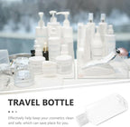 COLLBATH 5pcs 100ml Travel Toiletries Bottles Flat Flip-top Refillable Lotion and Shampoo Containers Portable Small Bottles for Travel Use