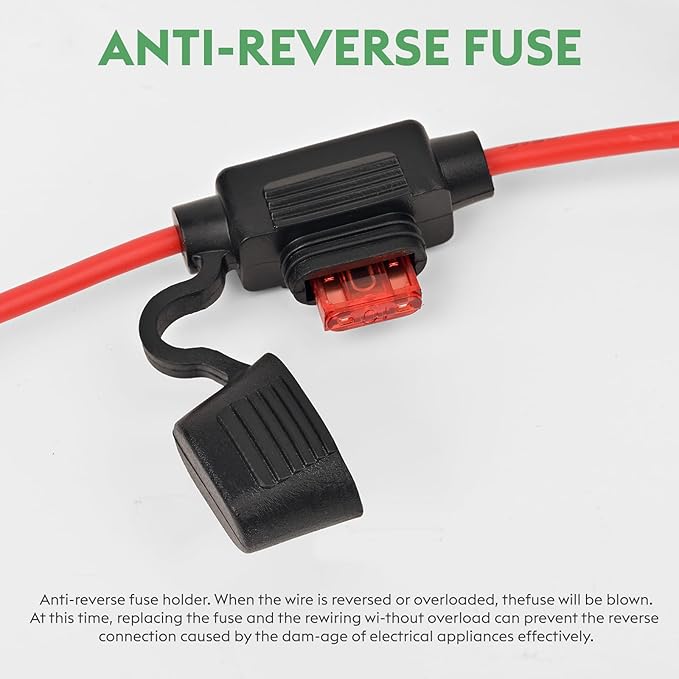 10A 120W Golf Cart DC 18V 20V 24V 36V 48V Step Down to DC 12V Converter Voltage Regulator Reducer Power Buck Converter with Fuse(Inputs 18V-58V to 12V 10A)