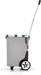 reisenthel carrycruiser Herringbone Grey - Portable Shopping Trolley with Sturdy Aluminum Frame, Shoulder Strap and Removable mesh Inner Bag -Water-Repellent