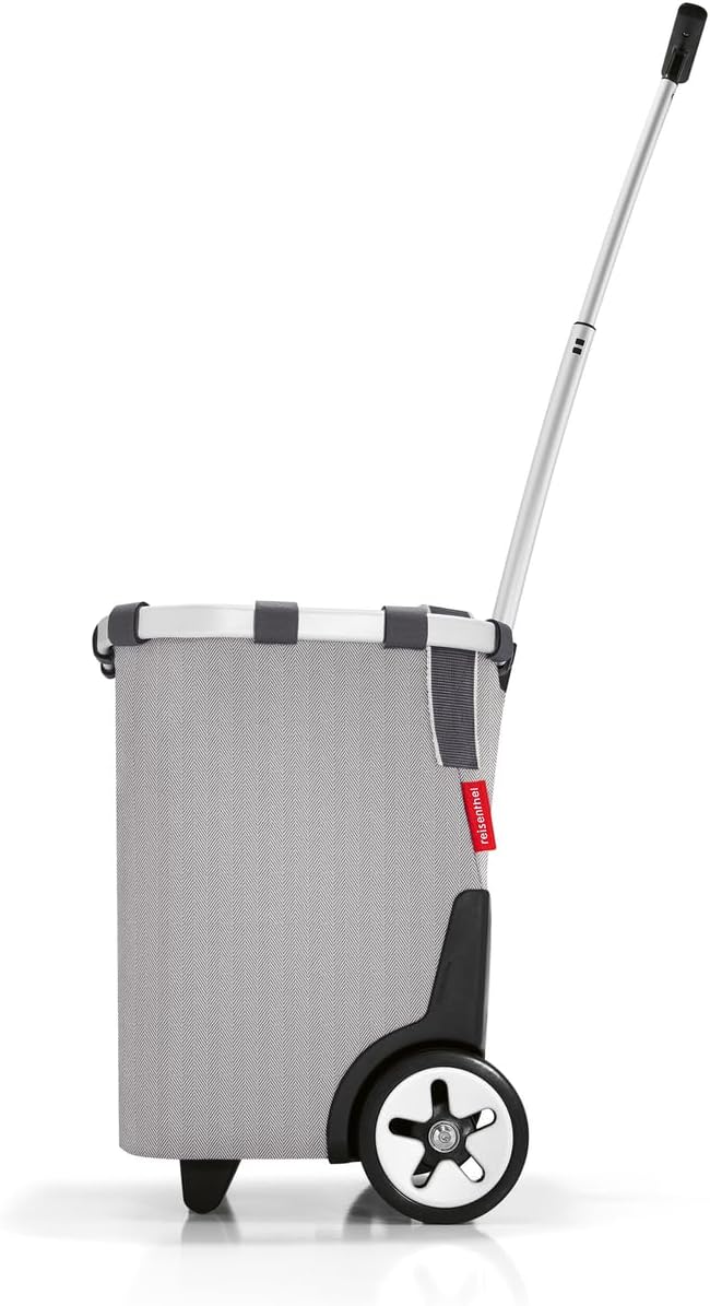 reisenthel carrycruiser Herringbone Grey - Portable Shopping Trolley with Sturdy Aluminum Frame, Shoulder Strap and Removable mesh Inner Bag -Water-Repellent
