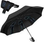 TAZENI Auto-Tidy Travel Umbrella for Rain Auto Open/Close Compact Small Windproof Umbrella Strong & Light Sun Rain Umbrellas Large Long-lasting Easy Use Travel Essential for 2 Men Women Gift Black