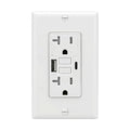 20 Amp GFCI Outlet with USB-A & USB-C Ports, Tamper-Resistant Receptacle, Automatic Self-Test & LED Indicator, in-Wall Installation, Wall Plate Included, ETL Listed, White, 1 Pack