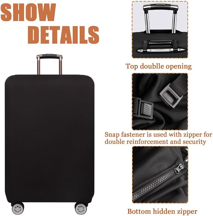 Morbuy Luggage Cover for Suitcase, Modern Solid Color Business Suitcase Cover Protector Fit 18-32 Inch Luggage, Baggage Covers with Zipper for Travel (XL(29-32inch suitcase),Brown)